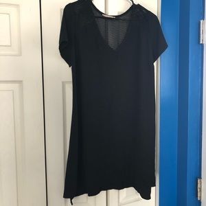 ABERCROMBIE Black Mesh Detail Short Sleeve Mini Dress Size Medium